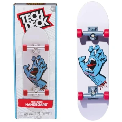 Image of Tech Deck, Santa Cruz Handboard; Authentic Mini Skateboards, Kids’ Toys for Boys and Girls, Ages 6 up (Hands Use Only)