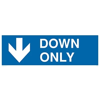 Image of Pack of five DOWN ONLY Sign 300x100mm L31
