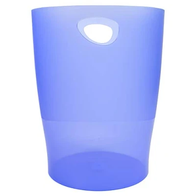 Image of Exacompta Ref 45310D Ecobin Waste Paper Bin 263 x 335mm in Size, Large Capacity of 15 Litres, Easy Clean Interior Translucent Ice Blue