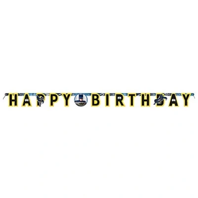 Image of Ultimate Batman Large Jointed Banner Stunning Gold &amp; Black Design Perfect for Superhero Themed Decoration 1 Pc