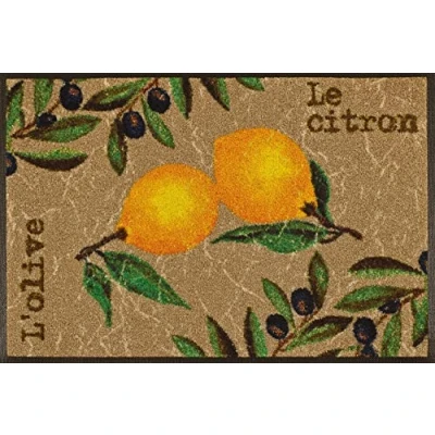 Image of Wash + Dry 051879 Door Mat 50 x 75 cm Le Citron Motif