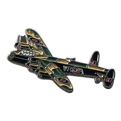 Image of WW2 Avro Lancaster Bomber Fighter Aeroplane Metal Enamel Pin Badge Lapel Brooch RAF Military plane