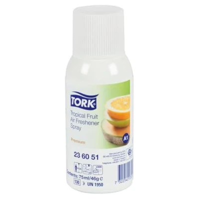 Image of Tork 236051 Air Freshener Spray A1 / Refill Compatible with System/Premium Room Freshener/Tropical Fruit
