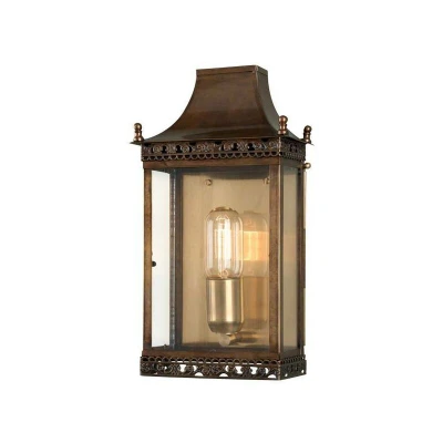 Image of Regents Park 1 Light Outdoor Wall Lantern Antique Brass IP44, E27