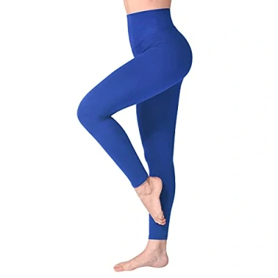 Image of SINOPHANT High Waisted Leggings for Women, Buttery Soft Elastic Opaque Tummy Control Leggings, Plus Size Workout Gym Yoga(Royal blue1,L XL)