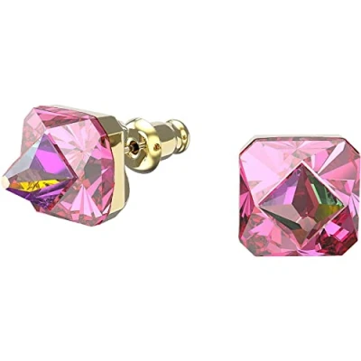 Image of Swarovski Ortyx Pyramid Cut Pink Stud Earrings