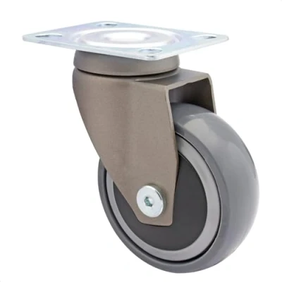 Image of WAGNER design 3C swivel castor/furniture castor grey, soft tread, diameter Ø 75 mm, ball bearing, load capacity kg 01227801
