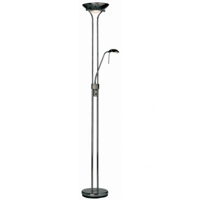 Image of Rome Mother and Child Floor Lamp Black Chrome, Opal Glass, E27