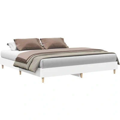 Image of Revera Bed Frame White 160x200 cm Engineered Wood