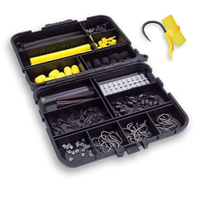 Image of Bank Tackle Zig Rig Box Set. Foam, Aligners, Hooks, Bait Screws, Swivels Carp Fishing (Barbless)