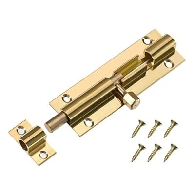 Image of TERF® Door Bolt Polished Brass Barrel Slide Lock 63mm [2.5&#039;&#039;] Latch with Screws Ideal for Internal and External Doors Locks Bedroom Bathroom Toilet Shed Gate Cupboards Cabinets