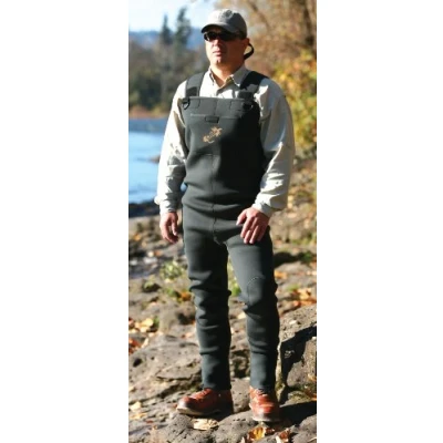Image of Caddis Men&#039;s Green Neoprene Stocking Foot Wader, Large Short Stou