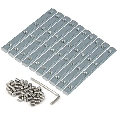 Image of Zeberoxyz 10pcs Straight Line Connector Length 3.9inch Joint Bracket with M5 Screws for 2020 Series T Slot 6mm Aluminum Extrusion Profile (Straight Brackets Silver)