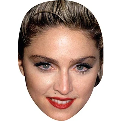 Image of FoxyPrinting Madonna Young Music Celebrity Cardboard Party Face Mask Fancy Dress