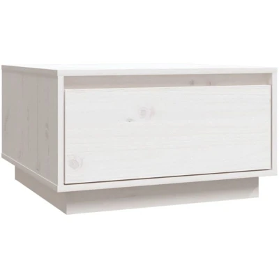 Image of vidaXL Coffee Table White 55x56x32 cm Solid Wood Pine