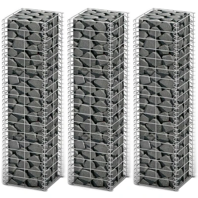 Image of vidaXL Gabion Set 3 pcs Galvanised Wire 25 x 100 cm