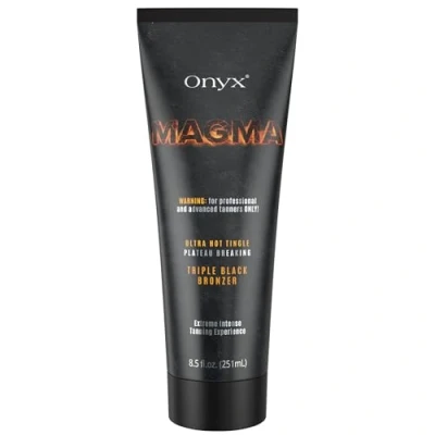 Image of Onyx Magma Sunbed Tingle Cream for Advanced Tanners Triple Tanning Lotion Dark Tan Results Thermal Active Formula Anti Cellulite Oil Skin Firming &amp; Cocoa Butter Smooth Effect