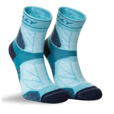 Image of Hilly Unisex Trail Anklet Max Cushioning, Running Sock, Peppermint/Teal, S UK