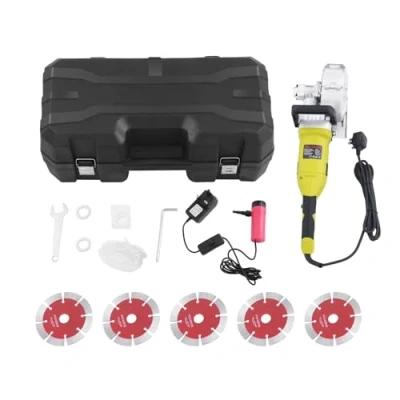 Image of 4000W Cutting Machine, Electric with 5pcs 125mm Saw Blades,Stone Cutter, Wet Tile Saw, Floor Wood Marble Machine for Cut Granite Concrete Stone