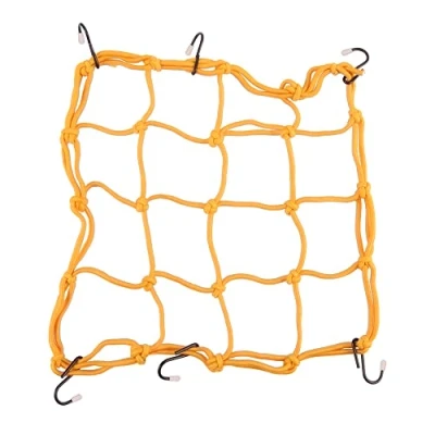 Image of GOOFIT 12&quot; x Elasticated Bungee Luggage Cargo Net with Hooks Hold Down Replacement For Motorcycles Motorbike ATV Bikes Cars Trucks Yellow