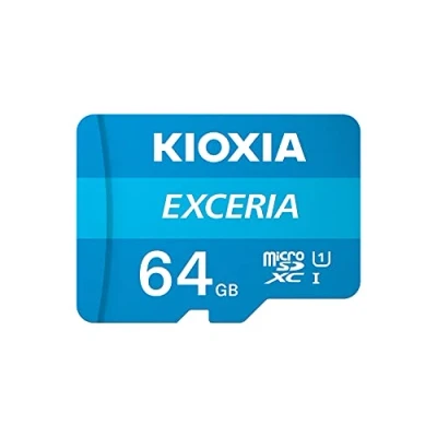 Image of KIOXIA 64GB EXCERIA microSD Memory Card U1 Class 10 100MB/s Max Read Speed, Full HD Video Recording