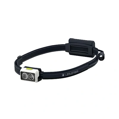 Image of Ledlenser NEO3 Battery Powered Lightweight LED Head Torch, Running Headlight, Super Bright 400 Lumens Headlamp, Safety Rear Red Light, Reflective Headband, Up to 20 Hours Time (Lime/White)