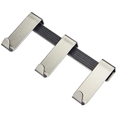 Image of Tiger Basic Shower enclosure, Towel hook 6 8 mm, Brushed stainless steel, 37x126x57mm