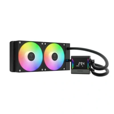 Image of GAMDIAS CHIONE E4 240mm AIO CPU Water Cooler, Real time Digital Display Patented PWM Pump, Hidden Cable Design, ARGB Fan w/MB Sync, Intel LGA 1700/1200, AMD AM5/AM4, Black