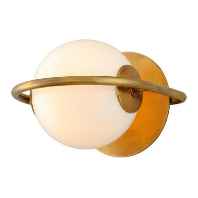 Image of Everley 1 Light Wall Sconce Vintage Brass, Glass