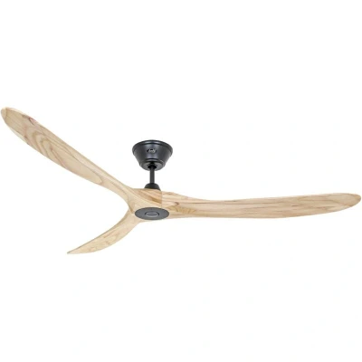 Image of CASAFAN Eco Genuino Ceiling Fan, Rotor Blade 1800 mm, Natural Finish/Matt Black