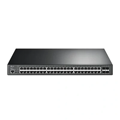 Image of TP Link JetStream 48 Port Gigabit and 4 10GE SFP+ L2+ Managed Switch with PoE+(500 W),PoE Recovery,Support Omada SDN,IPv6 &amp; Static Routing Durable Metal Casing,Plug Play(TL SG3452XP)