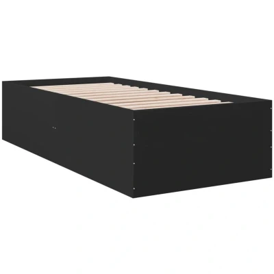 Image of vidaXL Bed Frame without Mattress Black 90x190 cm Single