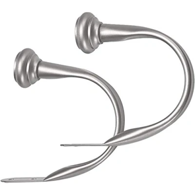 Image of Amazon Basics Decorative Curtain Holdback, Set of 2, Nickel