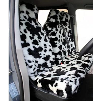Image of Carseatcover UK® COW PRINT Faux Fur Van Seat Covers Fits Most Vans Single &amp; Double
