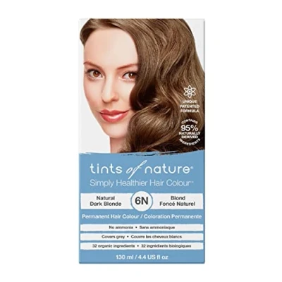 Image of Tints of Nature 6N Natural Dark Blonde Permanent Hair Dye, Nourishes and Covers Greys, Ammonia Free 130ml
