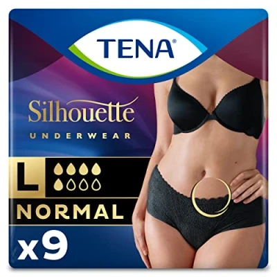 Image of Tena Silhouette, Noir, Low Waist, Size L, 9 Panties