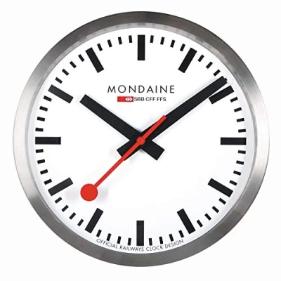 Image of Mondaine SBB Smart stop2go Wall Clock Aluminium iOS / Android