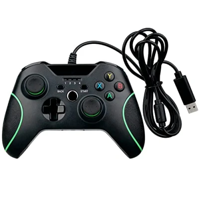 Image of OSTENT Wired USB Controller Joystick Gamepad for Microsoft Xbox One/Xbox One S/Windows PC Laptop Color Black