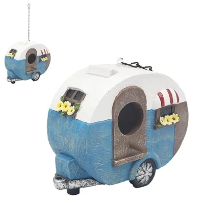 Image of Lesser &amp; Pavey Bird House Caravan By Houses Hanging Ornaments For Room Home Decor Ideal Keyrings Gifts Women Men Birds Any Occasions