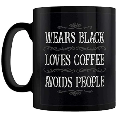 Image of Grindstore Wears Black, Loves Coffee, Avoids People Panel Mug Black