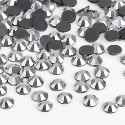 Image of Crystal Hotfix Rhinestone,Machine Cut Stone 1440pcs/pkg (Silver Hematite,SS20/5mm)