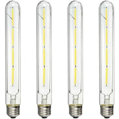 Image of 4 Pack LED Vintage Filament Light Bulb, E27 Base Lamp, 4W Replaces 40W Halogen, Clear Glass, 6500K Cold White, AC 220 240V, Non Dimmable