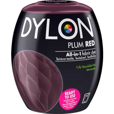 Image of DYLON Washing Machine Fabric Dye Pod for Clothes &amp; Soft Furnishings, 350g Plum Red