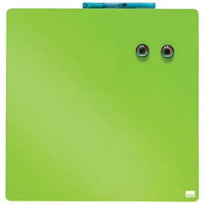 Image of Nobo Mini Magnetic Whiteboard Coloured Tile, Frameless, Dry Wipe, Easy Clean, Wall Mountable, Home/Office, 360 x mm, Green, 1903773