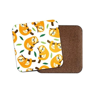 Image of 1 x Adorable Sloth Coaster Sloths Boys Kids Funny Cute Animal Cartoon #8826