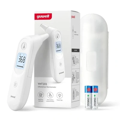 Image of yuwell Ear Thermometer for Kids and Adult, Digital Infrared Ideal Home Use, Instant Accurate Reading Fever Alarm, Batteries Storage Case are Included