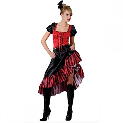 Image of Adult Womens Western Saloon Girl Fancy Dress Costume Large (UK 18 20)