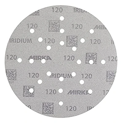 Image of Mirka Iridium Sandpaper Ø 225mm Hook &amp; loop, Grit 120 / 25 pcs For drywall sanders, wall and ceiling sanders Sanding of paint, putty, primer, wood, steel, mineral materials