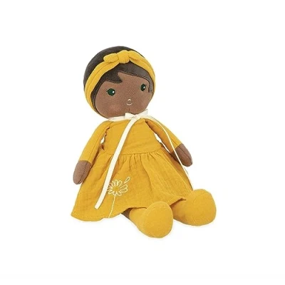Image of Kaloo Tendresse Naomie My 1st Fabric Doll 25 cm Yellow Dress Pretty Gift Box and Customisable Ribbon 0 Months +, K200008