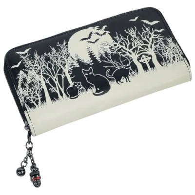 Image of Banned Apparel Woodland Gothic Kitty Bats Horror Punk Wallet